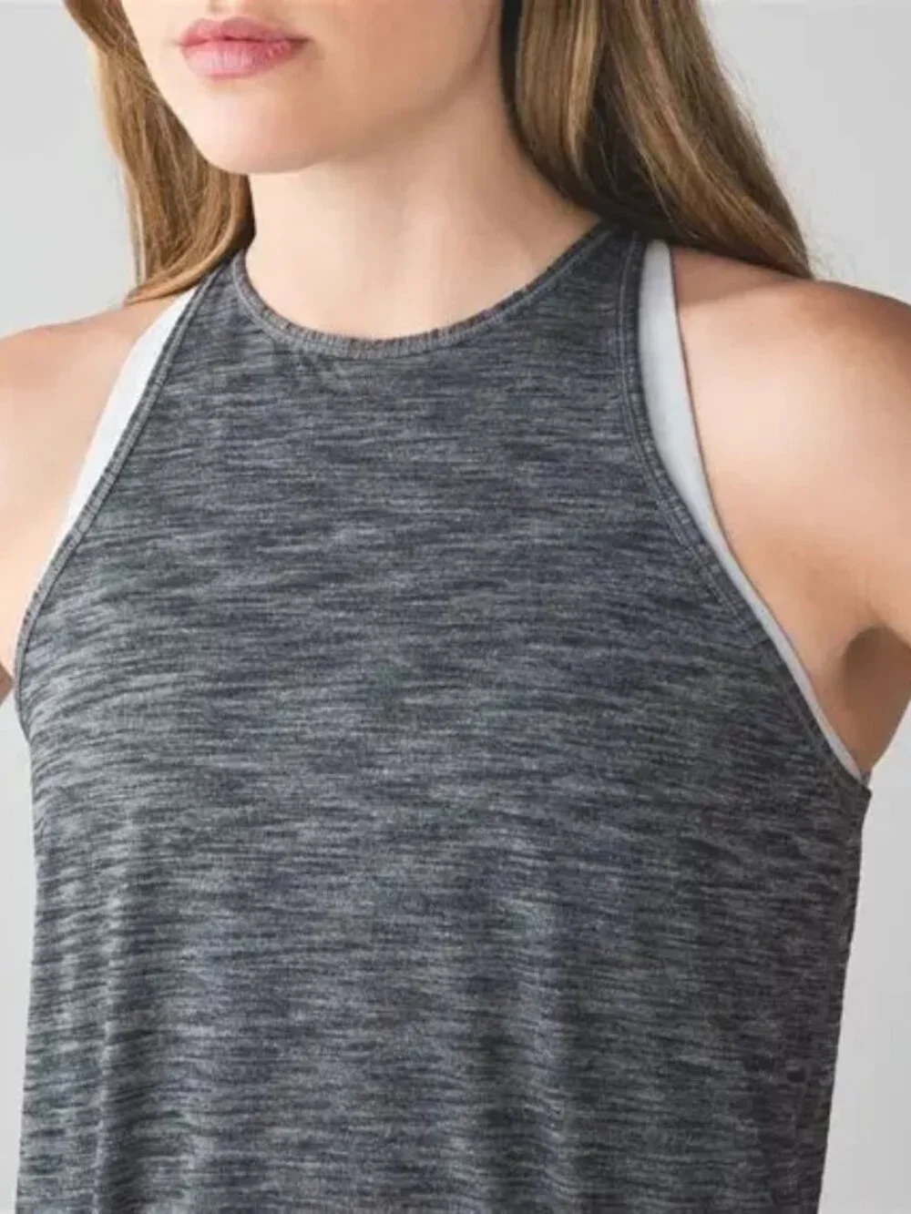 Lululemon Trapeze Twist Tank Heathered Black Size 10